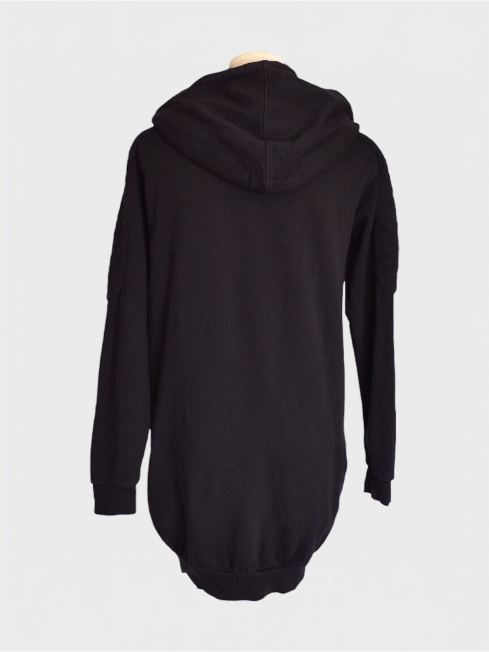 All Saints Asymmetrical Zip Longline Hoodie Jacket - Picture 3 of 5